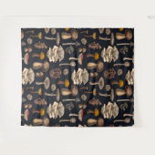 Wild Mushrooms on graphite black Wandkleed (Voorkant (horizontaal))