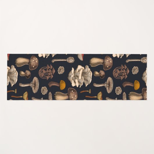 Wild Mushrooms on graphite black Yogamat (Voorkant (horizontaal))