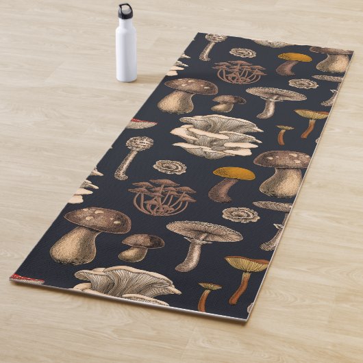 Wild Mushrooms on graphite black Yogamat (In situ)