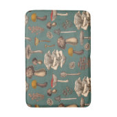 Wild Mushrooms on pine green Badmat (Voorkant Verticaal)