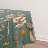 Wild Mushrooms on pine green Tafelkleed (Voorbeeld)