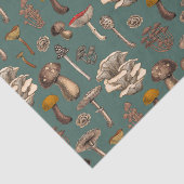 Wild Mushrooms on pine green Tissuepapier (Detail)