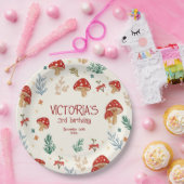 Wild Mushrooms Whimsical Forest verjaardagsfeestje Papieren Bordje (Feest)