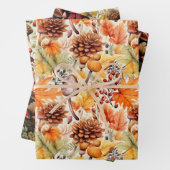 Wild Mushrooms Wrapping Paper Flat Sheet Set van 3 (In situ)