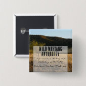 Wild Mustang Anthology-toets Vierkante Button 5,1 Cm (Voorkant /achterkant)