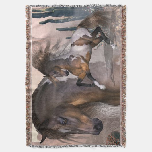 Wild Mustang Horse Deken (Voorkant Verticaal)