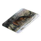 Wild Mustang Horse in de sneeuw 1 Magneet (Linkerzijde)