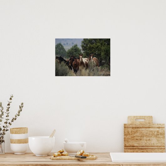 Wild Mustang Horses 2 Poster (Keuken)