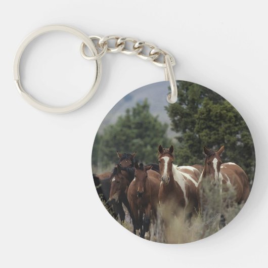 Wild Mustang Horses 2 Sleutelhanger (Voorkant)