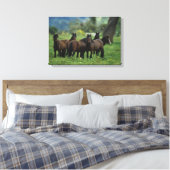 Wild Mustang Horses 3 Canvas Afdruk (Insitu (Slaapkamer))