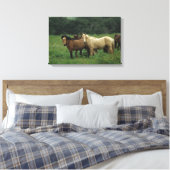 Wild Mustang Horses 4 Canvas Afdruk (Insitu (Slaapkamer))