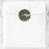Wild Mustang Horses 4 Ronde Sticker (Tas)