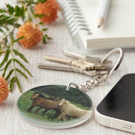 Wild Mustang Horses 4 Sleutelhanger (Voorkant Rechts)