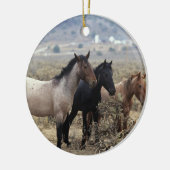 Wild Mustang Horses 5 Keramisch Ornament (Links)