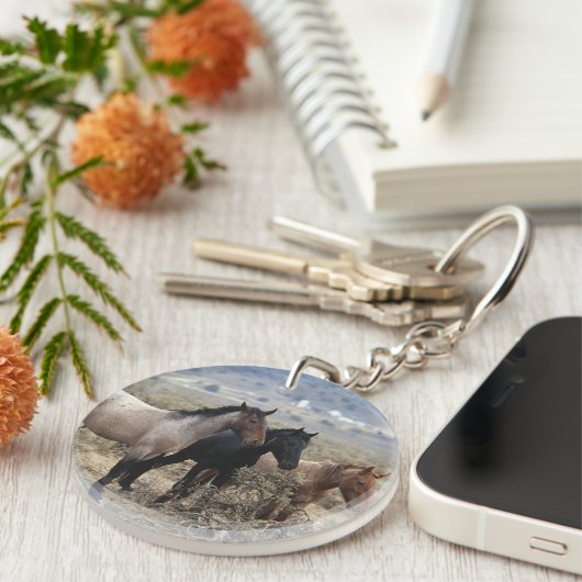 Wild Mustang Horses 5 Sleutelhanger (Voorkant Rechts)