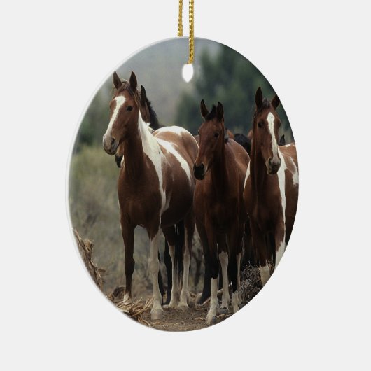 Wild Mustang Horses 7 Keramisch Ornament (Rechts)