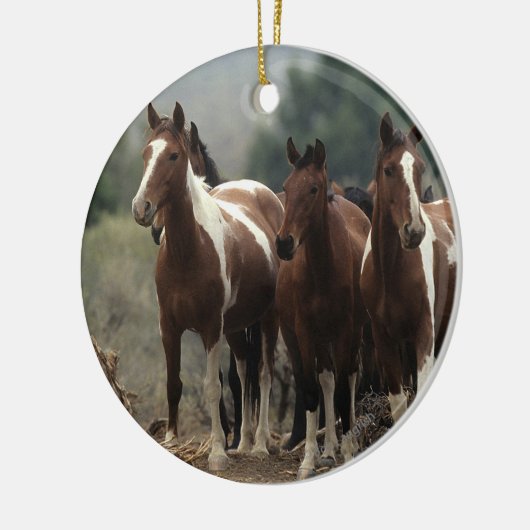 Wild Mustang Horses 7 Keramisch Ornament (Links)