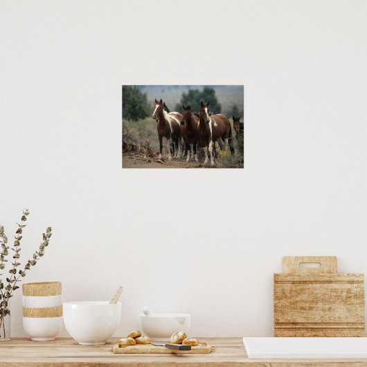 Wild Mustang Horses 7 Poster (Keuken)