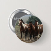 Wild Mustang Horses 7 Ronde Button 5,7 Cm (Voorkant /achterkant)