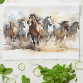 Wild Mustang Horses Equestrian Wild West Theedoek (Gevouwen)