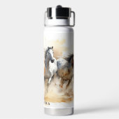 Wild Mustang Horses Equestrian Wild West Waterfles (Achterkant)
