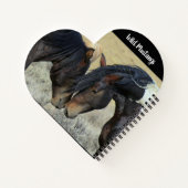 Wild Mustang Horses Heart Shaped Spiral Notitieboe Notitieboek (Achterkant)