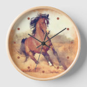 Wild Mustang Horses Stampede Waterverf (Voorkant)