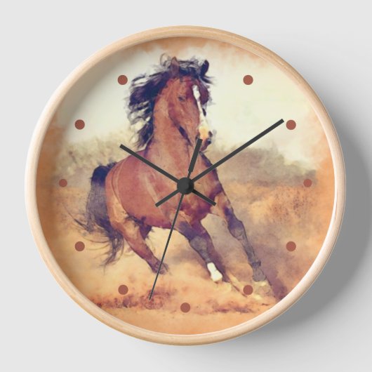 Wild Mustang Horses Stampede Waterverf (Voorkant)