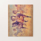 Wild Mustang Horses Stampede Waterverf Art Legpuzzel (Verticaal)