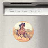 Wild Mustang Horses Stampede Waterverf Magneet (Insitu (Vaatwasser))