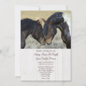 Wild Mustang Horses Wedding Invitations Kaart (Voorkant)