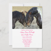 Wild Mustang Horses Wedding Invitations Kaart (Voorkant)