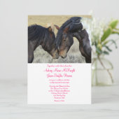 Wild Mustang Horses Wedding Invitations Kaart (Staand voorkant)