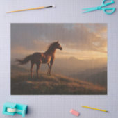 Wild Mustang Kijken naar de Zon Set Decoupage Tissuepapier (Craft)