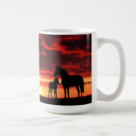 Wild Mustang Mare en Foal Coffee Mok