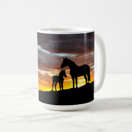 Wild Mustang Mare en Foal Koffiemok