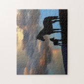 Wild Mustang Mare en Foal met regenboog Legpuzzel (Verticaal)