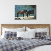 Wild Mustang Mare & Foal Canvas Afdruk (Insitu (Slaapkamer))