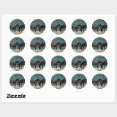 Wild Mustang Mare & Foal Ronde Sticker (Vel)