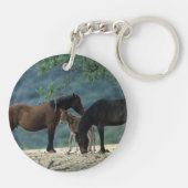 Wild Mustang Mare & Foal Sleutelhanger (Achterkant)