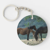 Wild Mustang Mare & Foal Sleutelhanger (Voorkant)