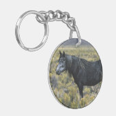 Wild Mustang Paard in de woestijn Sleutelhanger (Voorkant Links)