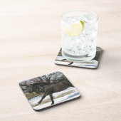 Wild Mustang Paard in sneeuw 2 Drankjes Onderzetter (Rechterzijde)