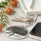 Wild Mustang Paard in sneeuw 2 Sleutelhanger (Voorkant Rechts)