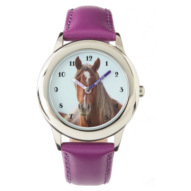 Wild Mustang paard meisjes Horloge (Voorkant)