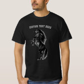 Wild Mustang Paard T-shirt met aangepaste tekst (Voorkant)