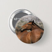Wild Mustang Paarden die aanraken Ronde Button 5,7 Cm (Voorkant /achterkant)