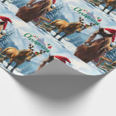 Wild Mustang Santa kerstinpakpapier Cadeaupapier (Hoek)