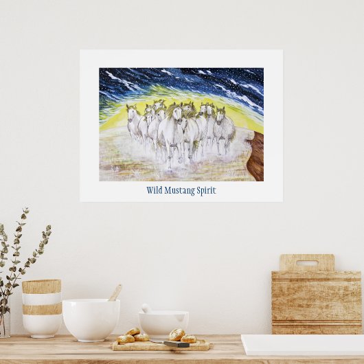 Wild Mustang Spirit Poster (Keuken)