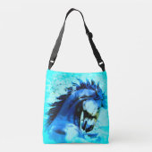 wild mustang stallion blue crossbody tas (Achterkant)